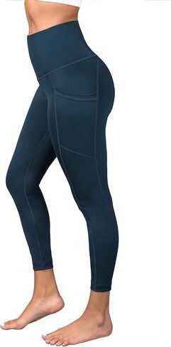 90 Degree By Reflex سروال كاحل عالي الخصر ومطاط مع جيب جانبي - Tucson Teal - Medium in Kuwait