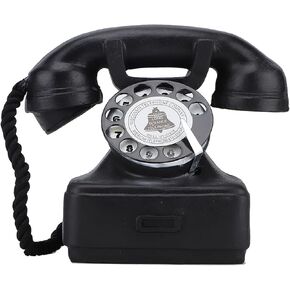 Retro Style Landline Phone, Antique Classic Rotary Telephone Vintage Old Fashioned Corded Desk Phone Black 1930s Phone for Photo Shooting Video Log Movie Cafe Bar Window Decoration Home Decor