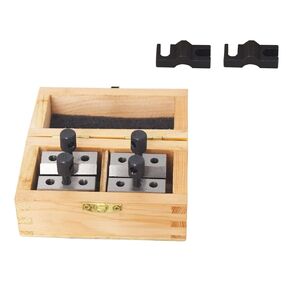 Multi-Use V-Block 1-3/8 in x 1-3/8 in x 1-3/16 in V-Block and Clamp Hardened Steel Machinist Set