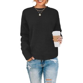 Womens Sweaters Fall Fashion Long Sleeve Knit Tops Crewneck Sweatshirts