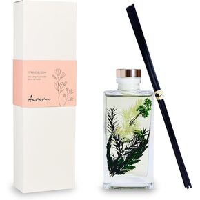 Reed Diffuser Set, 5 fl oz Oud Bergamot Scent Oil Diffuser, Home Fragrance with Cotton Reed Sticks for Bedroom, Office, Bathroom Shelf Decor & Gifts