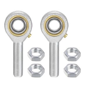 2pcs POSB10 Rod End Joint Bearing - [5/8" Bore, 5/8-18 UNF Left Hand Thread] Male Rod End with Jam Nuts