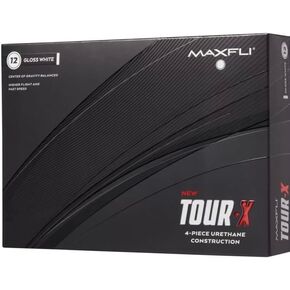 Maxfli 2023 Tour X White Golf Balls- 12 Pack- Center Gravity Balanced, Soft Cast Urethane, Fast Core, Dual Lonomer Mantle,Tetrahedron Dimple Pattern in Kuwait