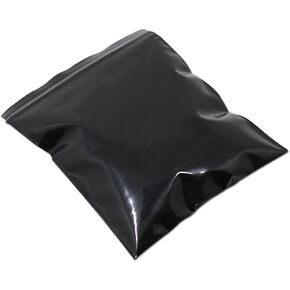 100 Pieces 1.97x2.76 inch Black Reclosable Zip Bags 5.1mil Thickness Poly Plastic Packaging Resealable Zipper Lock Closure Bag for Storage