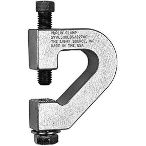 The Light Source PCM1/2 Purlin Clamp, 1/2" Fasteners, Aluminum Finish