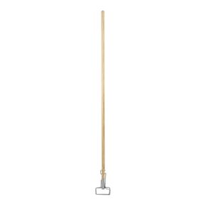 Boardwalk Spring Grip Metal Head Mop Handle for Most Mop Heads, Wood, 60", Natural
