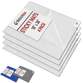 Sticky Mat - 18" x 36" - 120 White Sheets (Pack of 4 Mats - 30 Sheets per Mat) for Clean Rooms, Construction, Medical Facilities, Laboratories, Hospitals and Pets - Tacky Adhesive Mats