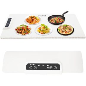 Electric Warming Tray - Full Surface Heating,Rollable & Portable,Premium Silicone Nano-Material,3 Temperature Settings,Auto Shut-Off -Food Warmer for Gatherings,Parties,Everyday Use