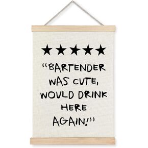 LUVADIAN Bar Art Wall Decor, Trendy Retro Blue Cheers Cocktail Champagne Poster Hanger Frame, Bar Cart Wall Decor, Preppy Dorm Apartment Decor, Bar Wall Art, Bar Signs Wall Decor, 12x16 Inches