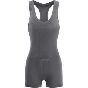 IECCP Men's One Piece Cotton Tank Top Bodywear Wrestling Singlet Leotard Sport Bodysuit Underwear