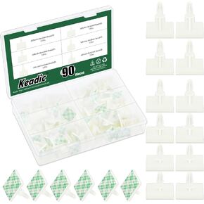 Keadic 90Pcs Nylon PCB Spacer Assortment Set, 20 * 5.4/20 * 6.3/20 * 8/20 * 9.8/20 * 12.8/20 * 16.2mm Self-Adhesive Insulated Standoffs, Snap-in Posts Fixed Clips for PC Board, Computer Motherboard