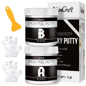 Epoxy Putty - 16oz Epoxy Pool Putty 2 in 1 Underwater or Above Repair Putty for Fixing Leaks, Cracks, Repairing, Filling, Sculpting - 2 Part Epoxy Glue for Metal, Tile, Concrete, Ceramics (White)