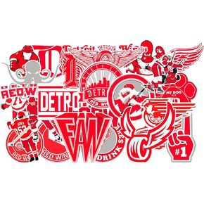 25 PCS Detroit American Red Wings Hockey Stickers for Water Bottle, Laptop, Bicycle, Computer, Motorcycle, Travel Case, Car Decal Decoration Stickers