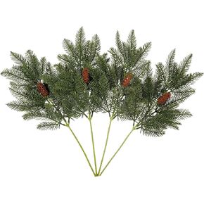 12PCS Artificial Pine Branches-11.8Inches Fake Greenery Plants Pine Sprigs-Faux Pine Leaves Picks for DIY Garland Crafts Christmas Embellishing and Home Garden Decoration (12)