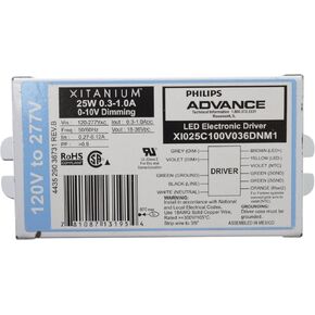 Advance X1025C100V036DNM1 Xitanium LED Dimming Driver, 18-36VDC, 25W, 0-10V
