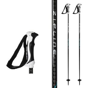 Zipline HEX 16.0 Carbon Graphite Weave Ski Poles – Lightweight, Durable, All-Mountain Adventures – Ergonomic Grip, Freestyle - Alex Ferreira Poles