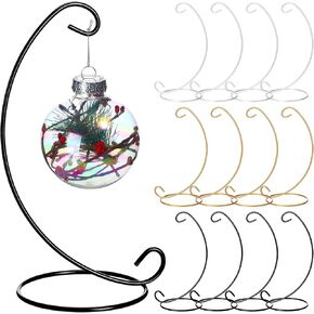 12 حزمة حلية عرض موقف أسود الذهب الأبيض حامل مصنع الهواء مرابي شماعات 9.06 بوصة × 3.94 بوصة سلك حديد معلق هوك للزجاج الكريستال الساحرة الكرة عيد الفصح عيد الميلاد الزفاف مكتب المنزل in Kuwait