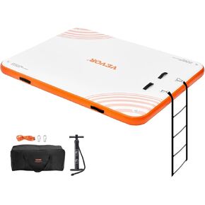 VEVOR Inflatable Floating Dock, Inflatable Dock Platform, Non-Slip Air Dock Platform with Portable Carrying Bag & Detachable Ladder, Floating Platform Island Raft for Pool Beach Ocean