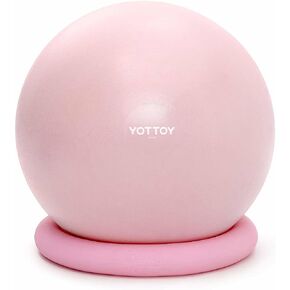 YOTTOY Exercise Ball Chair with Base,Yoga Ball Chair for Home Office Desk, Stability Ball & Fitness Ball Seat with Pump (Pink, 23-26ines(58-65cm))