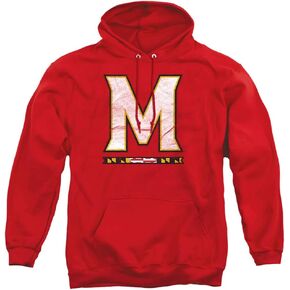 University of Maryland Official Distressed Primary Unisex Adult Pull-Over Hoodie