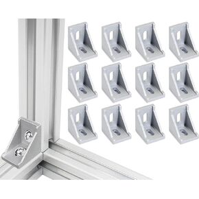 12Sets 4040 Series Aluminum Extrusion Black Connectors,12pcs 4040 Aluminum Profile Corner Brackets,with 24 pcs T Nuts and Screws for 4040 Extrusion Extrusion Profile Accessories