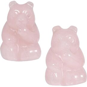 Rockcloud Set of 2 Crazy Lace Agate Stone Hand Carved Bear Pocket Stone, Animal Collectible Figurine Statue for Reiki Healing Home Office Good Luck Decor, Multicolor