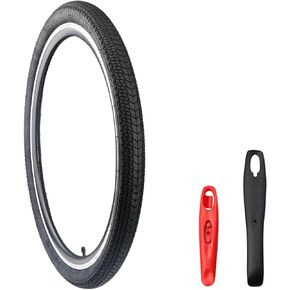 MEGHNA Bike Tire 26/27.5 x 2.125 inch Mountain Bike Tire with Bike Tire Lever Foldable Tire Replacement for Cruiser Bike Mountain Bike Folding Bike BMX City Bike