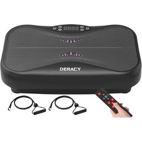 DERACY Vibration Plate Exercise Machine Whole Body Workout 3D XL Platform Shaker with Resistance Bands for Weight Loss, Body Shaping and Fat Burning
