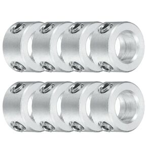 uxcell 8pcs Set Screw Collars 8mm Bore, Aluminum Shaft Collars, 14mm OD and 8mm Thickness, Set Screw Clamp Collar, Stop Collar for Linear Rod Shaft Guide