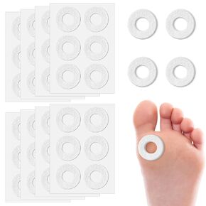 48Pcs Felt Callus Cushions for Bottom of Feet, Self Adhesive Callus Pads Round Corn Pads for Toes Donut Corn Remover Pads Corn Patches for Feet Bunion Pads for Pain Relief Foot Care(Skin)