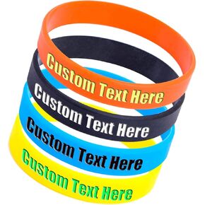 48pcs Rubber Bracelets Silicone Wristbands for Sports Teams, Kids Games, Party Favors, Events, Cup Markers Customizable