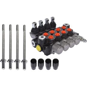 Hydraulic Directional Control Valve 4 Spool 11 GPM, SAE Ports, Hydraulic Valve 3625 PSI for Small Tractors Tractors Loaders Log Splitters
