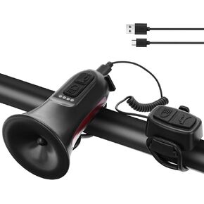 فيكس بوق دراجة كهربائي، جرس دراجة إلكتروني بقوة 120 ديسيبل مع بطارية قابلة لإعادة الشحن، 5 أوضاع صوتية بوق مقاوم للماء للدراجة، جرس دراجة عالي الصوت للبالغين، قرن دراجة للدراجات الجبلية، دراجة الطريق in Kuwait