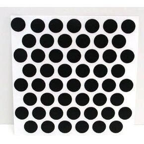 FastCap Adhesive Cover Caps PVC Black 9/16" (1 Sheet 52 Caps)