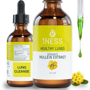 Mullein Drops for Lungs | Mullein Leaf Extract for Lungs with Chlorophyll Liquid Drops for Better Lungs | Premium Lung Cleanse & Respiratory Support – Organic Non-GMO Immune Health Tincture (2oz)