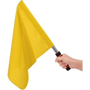 Sports Referee Flags with Metal Pole Foam Red Stainless Steel Hand Signal Flag Track and Field Sports Training Flag Athletic Competition Flag for Soccer Volleyball Football Linesman Command Flags