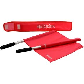 Tandem Sport Deluxe Red Linesman Flags - Referee Flags with Comfortable Soft Grip Handles - Volleyball and Soccer Referee Flags - Set of 2 with Carrying Bag