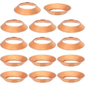 PATIKIL Flare Gasket, 10Pcs Fit for 3/8" Tube Size 45 Degree Copper Flared Pipe Fittings for Air Conditioner Refrigeration Accessories