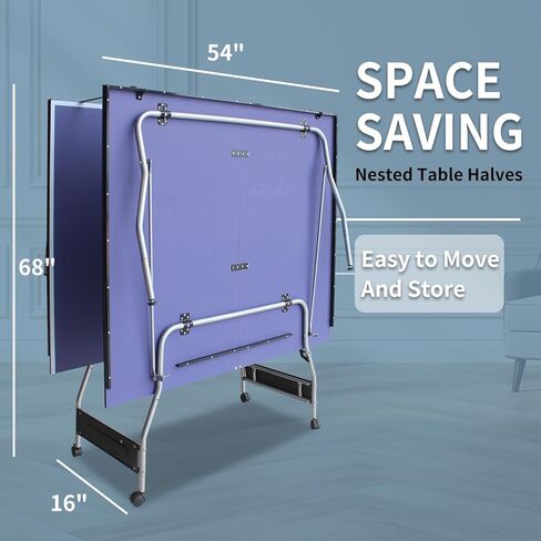 Elevate Your Ping Pong Skills with Our Portable 8ft Table Tennis Table - Ideal for Indoor & Outdoor Games - Complete Set for Instant Fun in Saudi Arabia