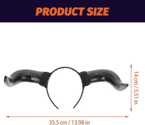 عصابة رأس من Lurrose Devil Horns على شكل قرن الثور القوطي، عصابة شعر على شكل قرون سوداء لحفلات الهالوين التنكرية in Saudi Arabia