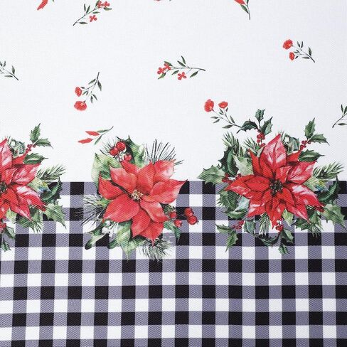 Christmas Kitchen Curtains Set of 2 Floral Print Farmhouse Decoration Curtains Red and Black Buffalo Plaid Window Treatments for Kitchen Bathroom Bedroom, 27 x 24 inch, Red and Black in Saudi Arabia