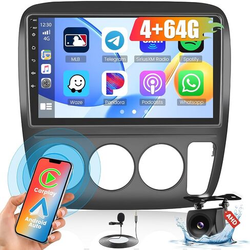 Hikity for Honda CRV 1997-2001 (Manual A/C) Android Car Stereo 2+64GB 9 Inch Touchscreen Car Radio Carplay Android Auto Support GPS Navigation WiFi Bluetooth FM EQ Backup Camera in Saudi Arabia