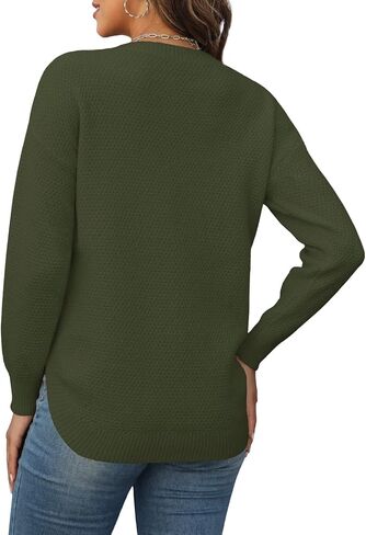 البلوزات النسائية أزياء الخريف طويلة الأكمام متماسكة قمم Crewneck بلوزات in Kuwait