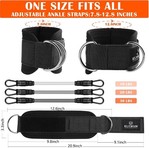 Ankle Resistance Bands with Cuffs, Ankle Bands for Working Out, Ankle Resistance Band for Leg, Booty Workout Equipment for Kickbacks Hip Fitness Training, Exercise Bands for Butt Lift Women in Saudi Arabia