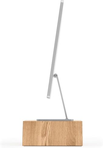 حامل شاشة Oakywood، حامل وضع مريح لجهاز الكمبيوتر iMac، جهاز كمبيوتر في وضع مستوى العين، مصنوع يدويًا ومصقول يدويًا في الاتحاد الأوروبي، ملحقات مكتب المنزل من الخشب الصلب، ارتفاع 9 سم، خشب الجوز in Kuwait