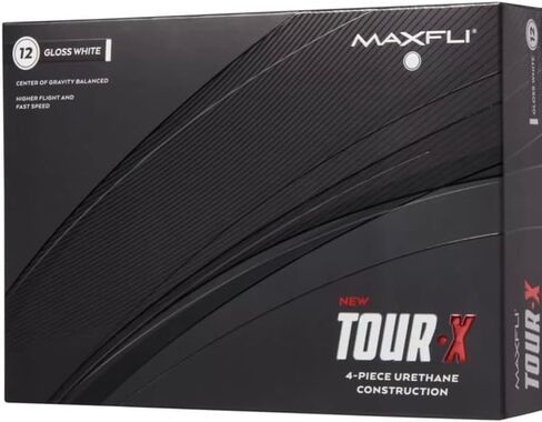 Maxfli 2023 Tour X White Golf Balls- 12 Pack- Center Gravity Balanced, Soft Cast Urethane, Fast Core, Dual Lonomer Mantle,Tetrahedron Dimple Pattern in Kuwait