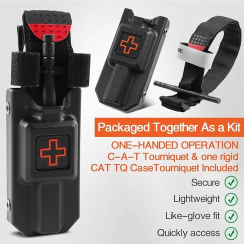 Tourniquet Case with One-Handed Operation Tourniquet,Tourniquet Case Included Rescue Medical Tourniquet,Tatical Pouch Kit for Emergency First Aid (Black) in Saudi Arabia
