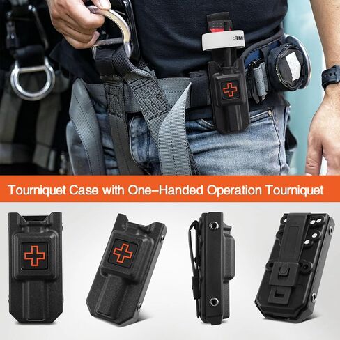 Tourniquet Case with One-Handed Operation Tourniquet,Tourniquet Case Included Rescue Medical Tourniquet,Tatical Pouch Kit for Emergency First Aid (Black) in Saudi Arabia