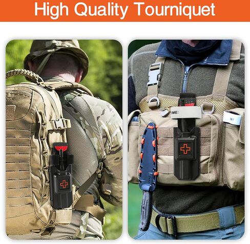 Tourniquet Case with One-Handed Operation Tourniquet,Tourniquet Case Included Rescue Medical Tourniquet,Tatical Pouch Kit for Emergency First Aid (Black) in Saudi Arabia