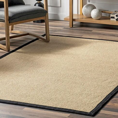 nuLOOM Suki Bordered 2x8 Indoor/Outdoor Runner Rug for Living Room Patio Deck Front Porch Entryway Hallway Kitchen, Tan in Saudi Arabia